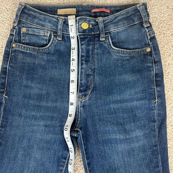 Anthropologie Pilco Jeans Womens Flare Size 25 Blue Dark Wash 90s Y2K Ladies - Picture 9 of 13